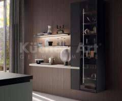 Cuisine avec deux îlot moderne couleur Eucalyptus et Noir avec cave à Vins intégré - 5