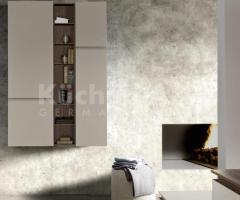 Salle de Bain Moderne Sans Poignée avec Vasque Intégrée, Bois Luxueux et Finitions Stratifiées - 3