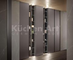 Salle de bains contemporaine en grès Piasentina et bois foncé – Vasque intégrée design - 3